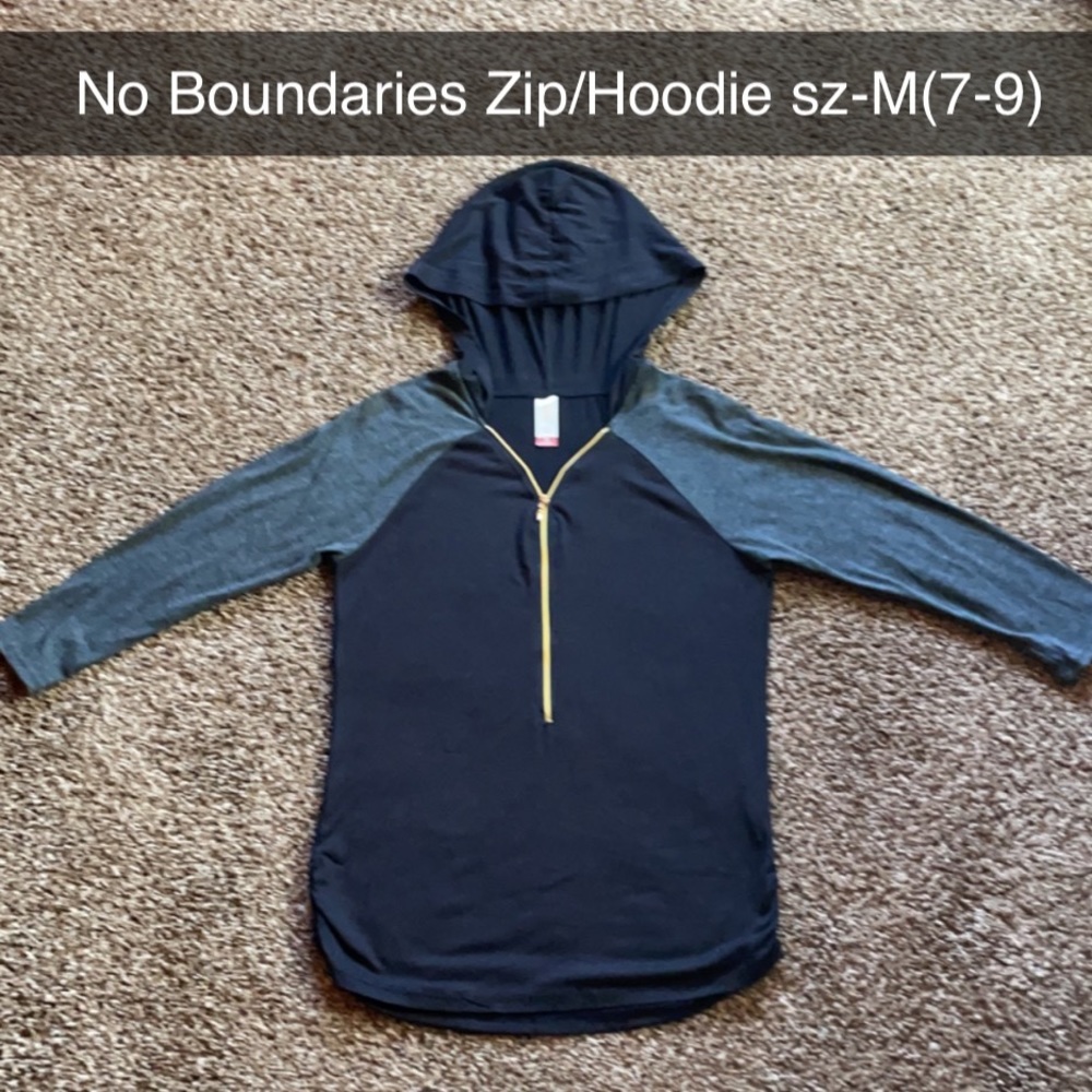 No Boundaries 1/4” Zipper Hoodie Top